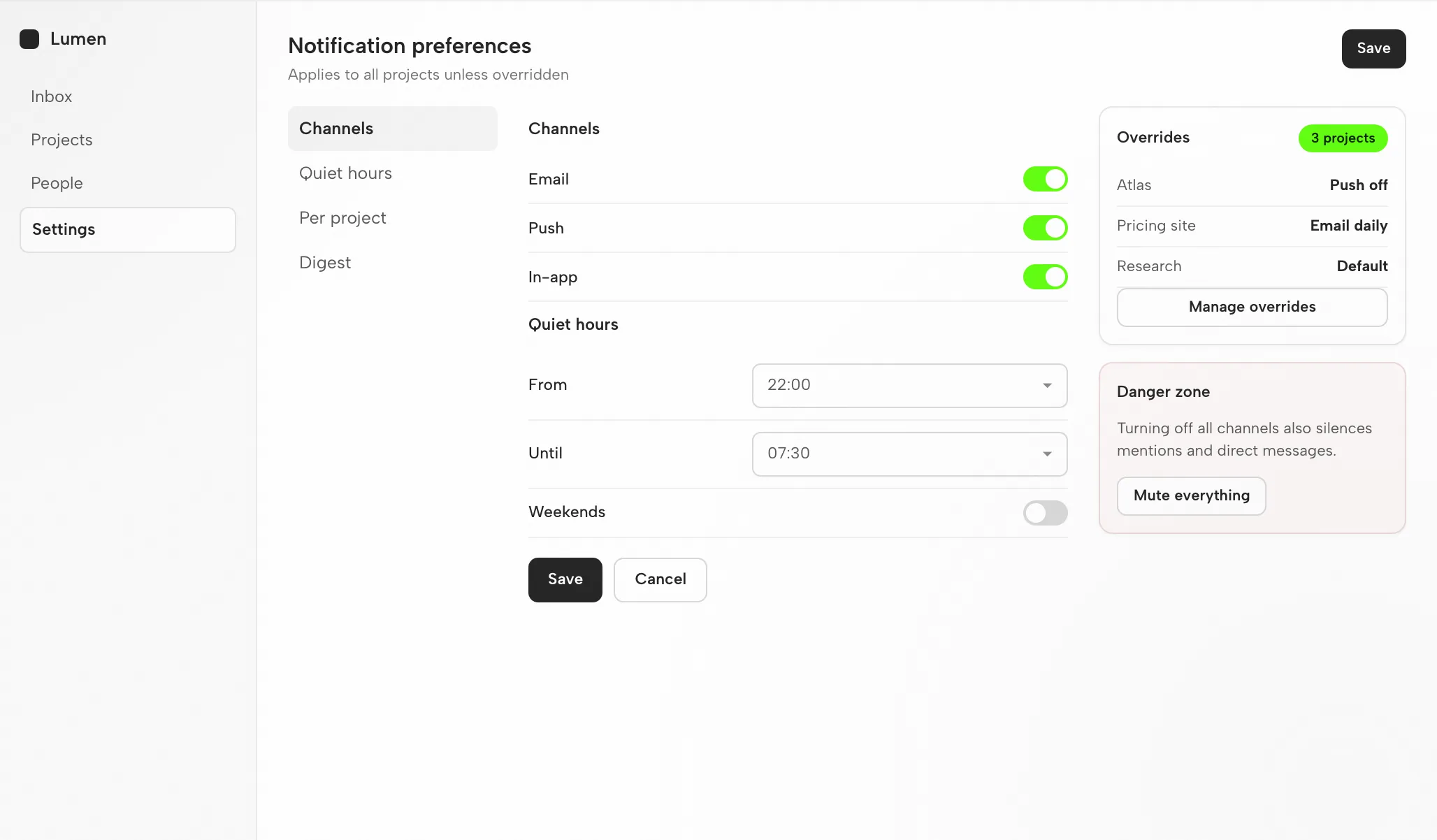 Kimi's Artifact: Notification Settings at 1440px and 390px — Desktop