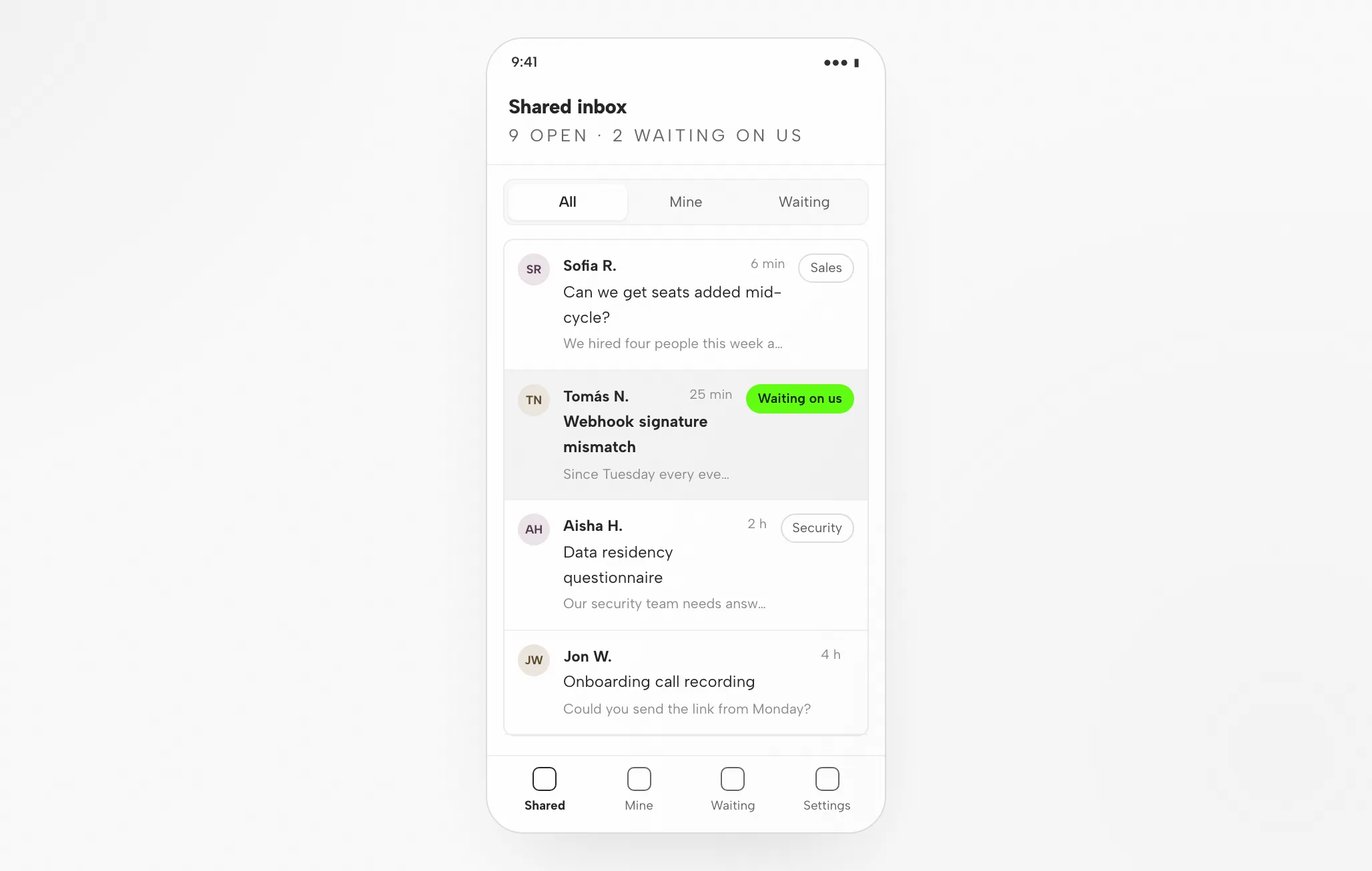 OpenCode Artifact: Team Inbox at 1440px and 390px — Mobile