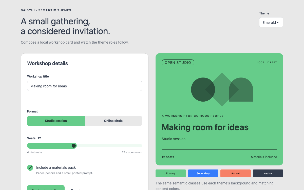 daisyUI interface study