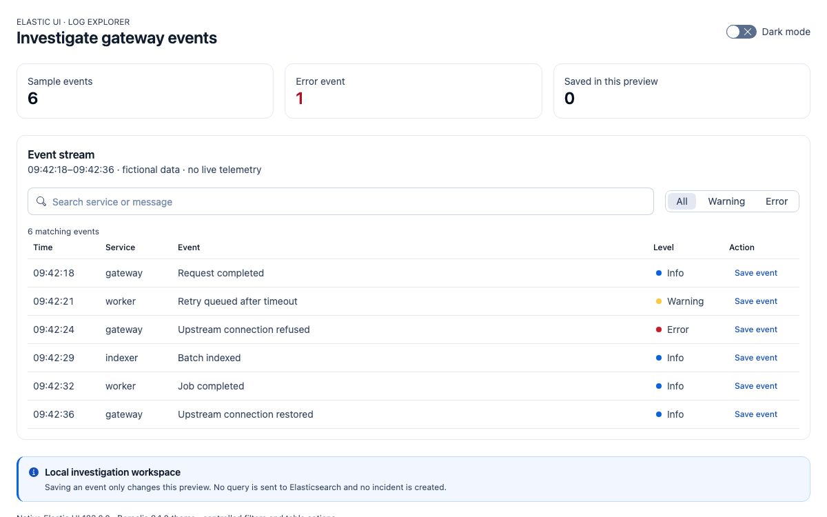 Elastic UI interface study