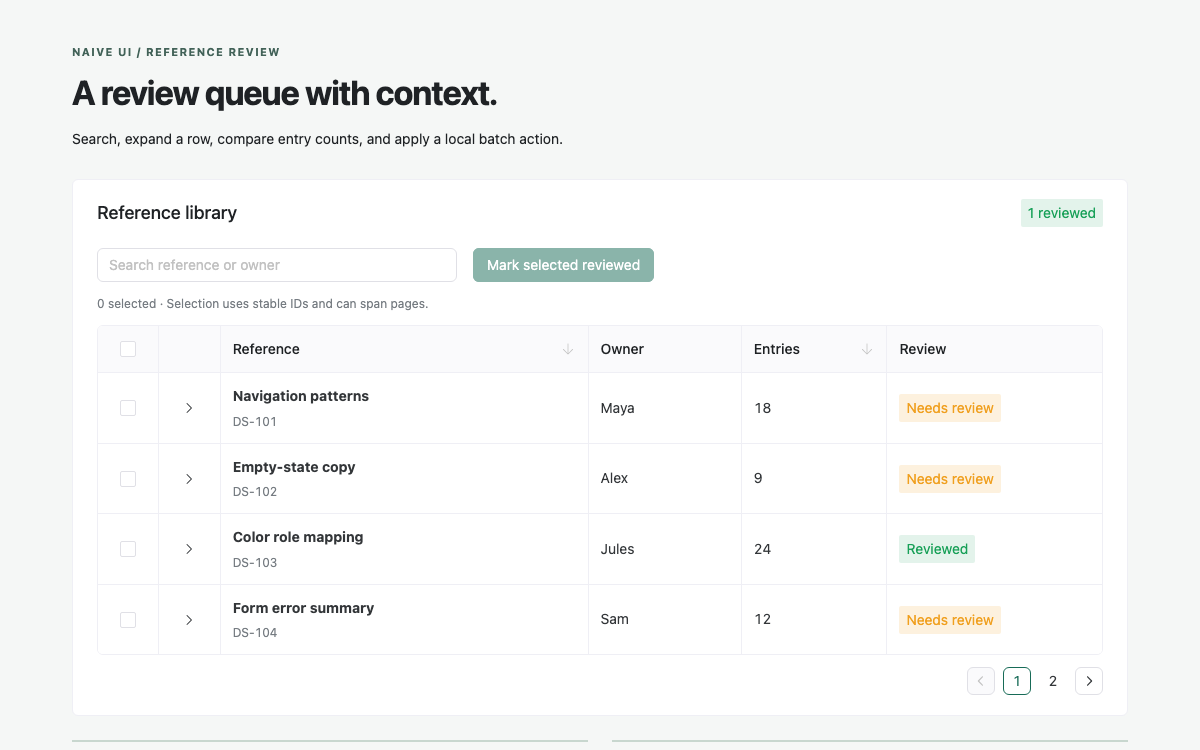 Naive UI interface study
