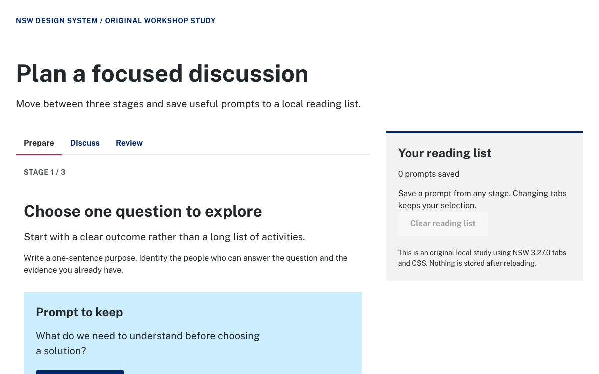 NSW Design System interface study