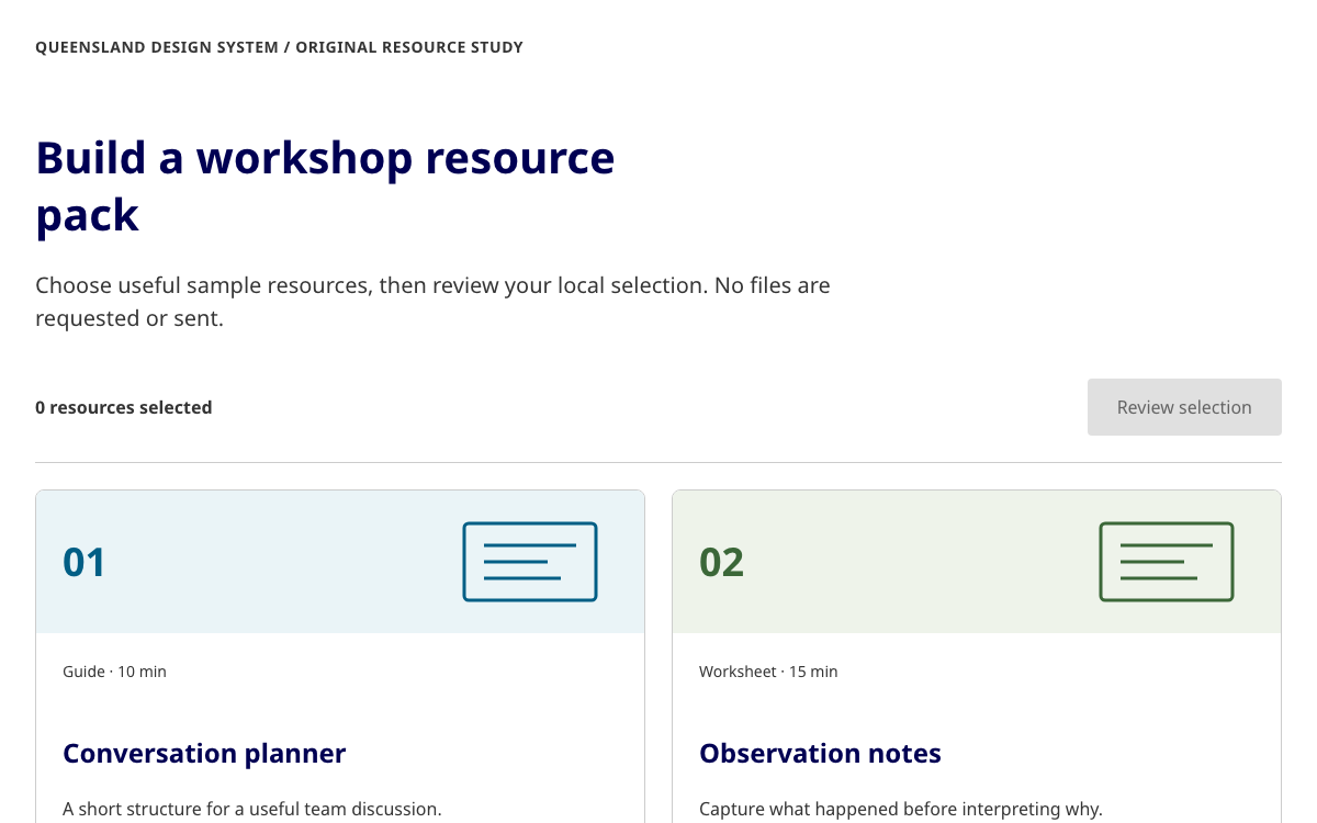 Queensland Government Design System interface study