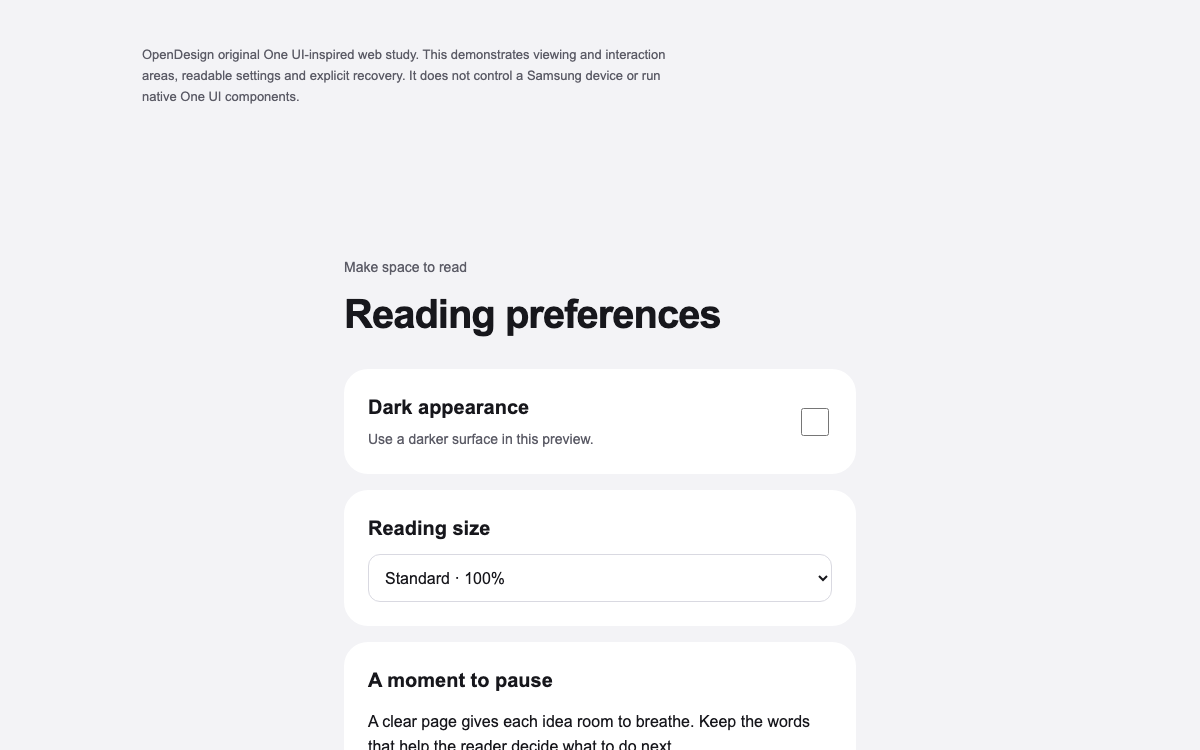 Samsung One UI interface study