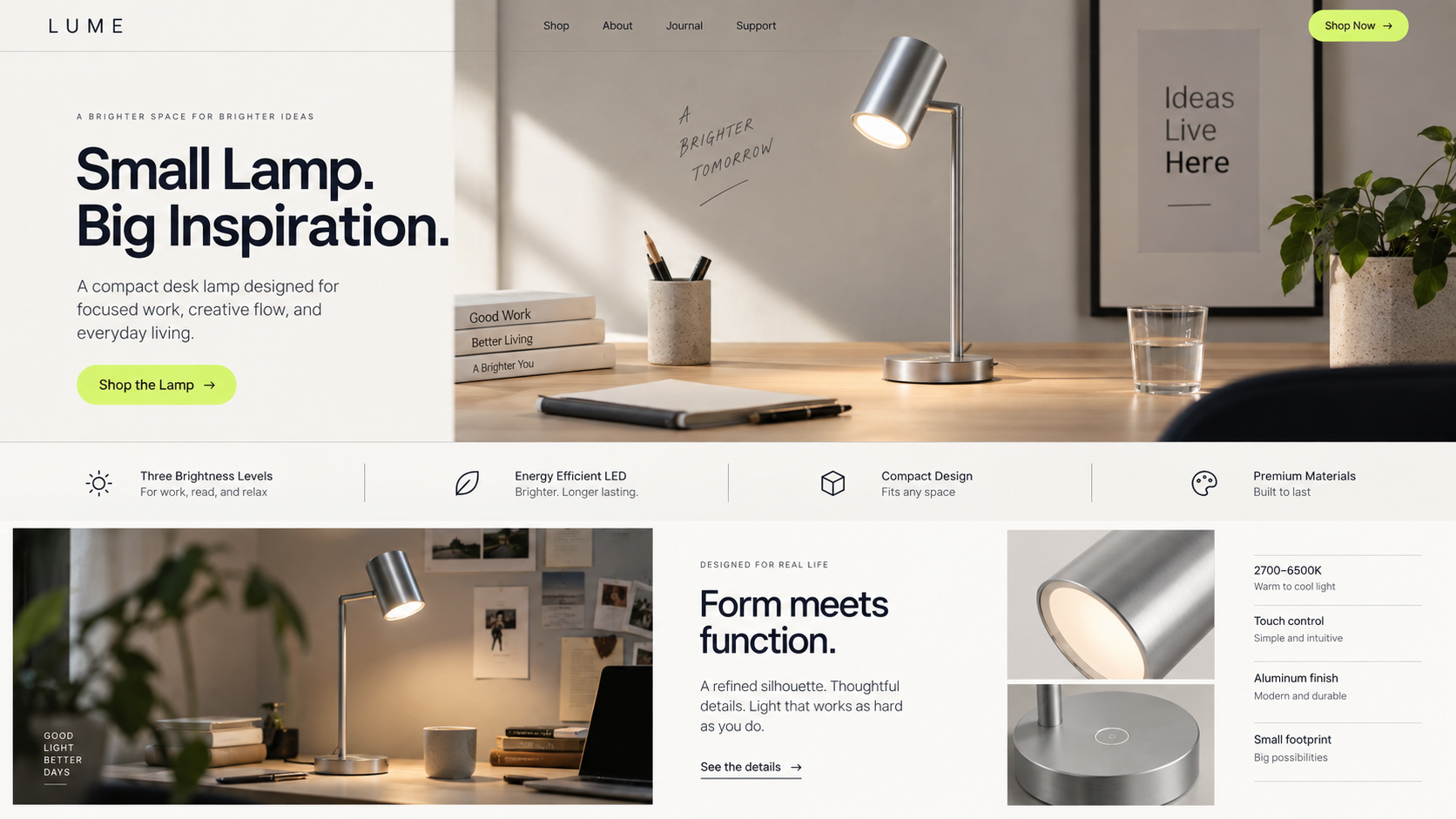 Illustrative desktop website direction for the Free AI Website Builder workflow in OpenDesign.