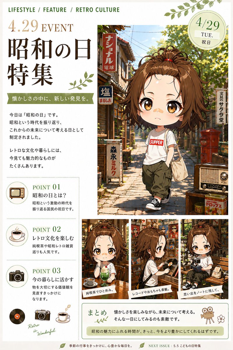 Social Media Post - Showa Day Retro Culture Magazine Cover preview