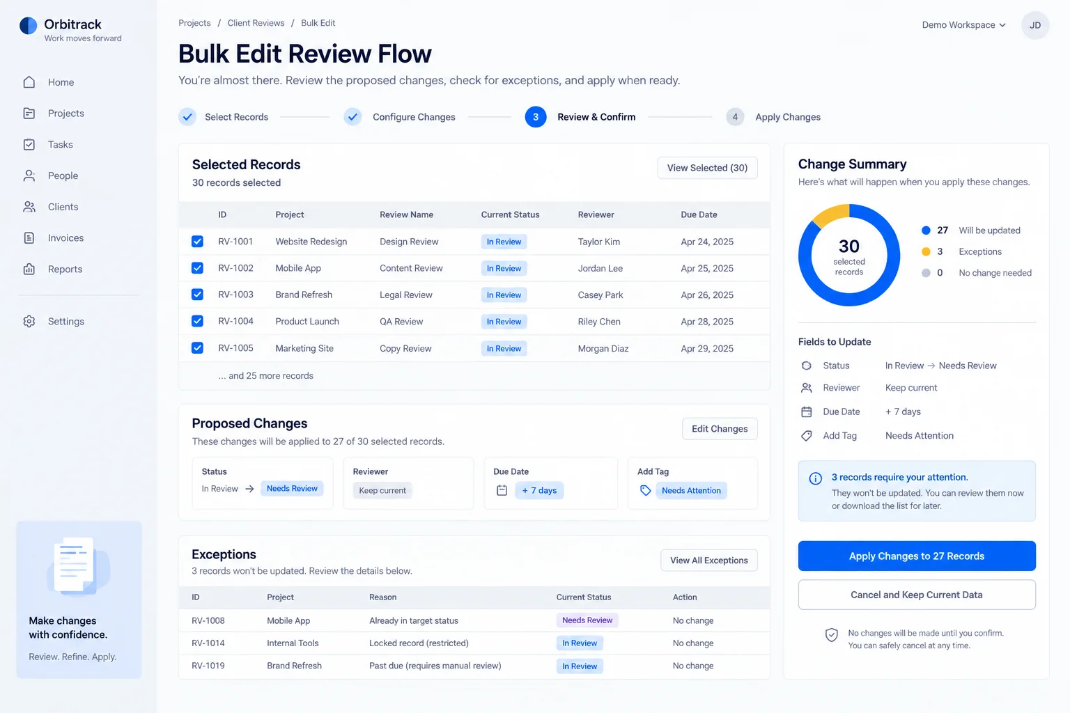 AI-generated visual concept for bulk edit review flow