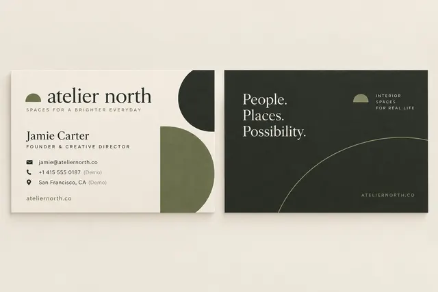AI-generated visual concept for business card system
