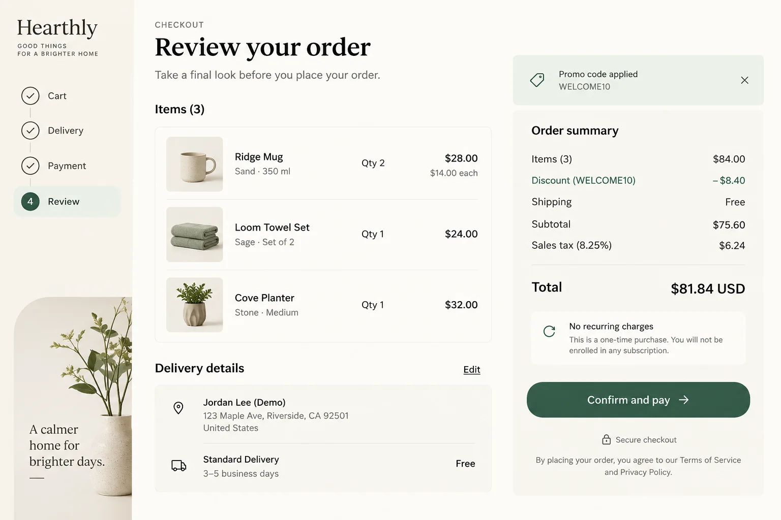 AI-generated visual concept for checkout review interface