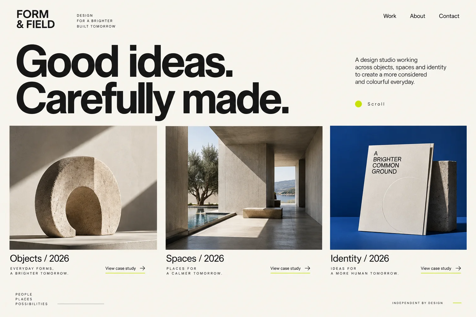 AI-generated visual concept for creative studio portfolio