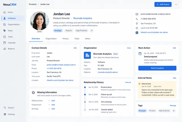 AI-generated visual concept for crm contact profile