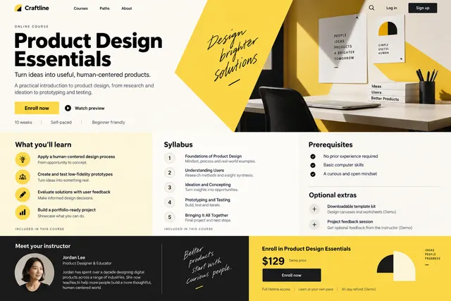 AI-generated visual concept for design course page