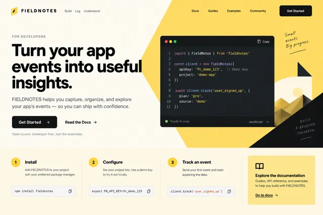 AI-generated visual concept for developer tool homepage