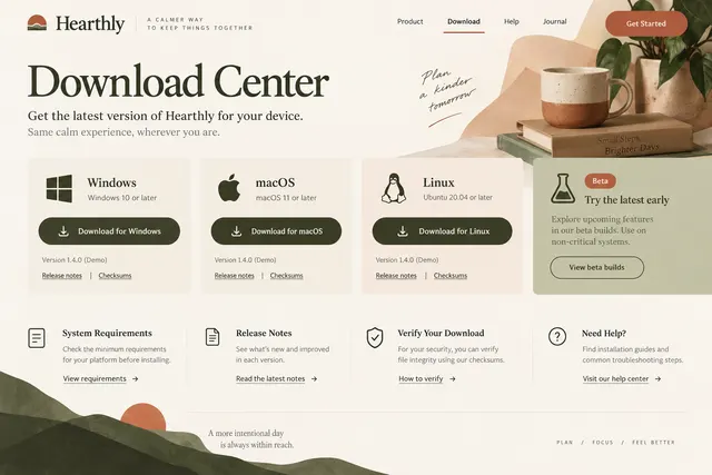 AI-generated visual concept for download center