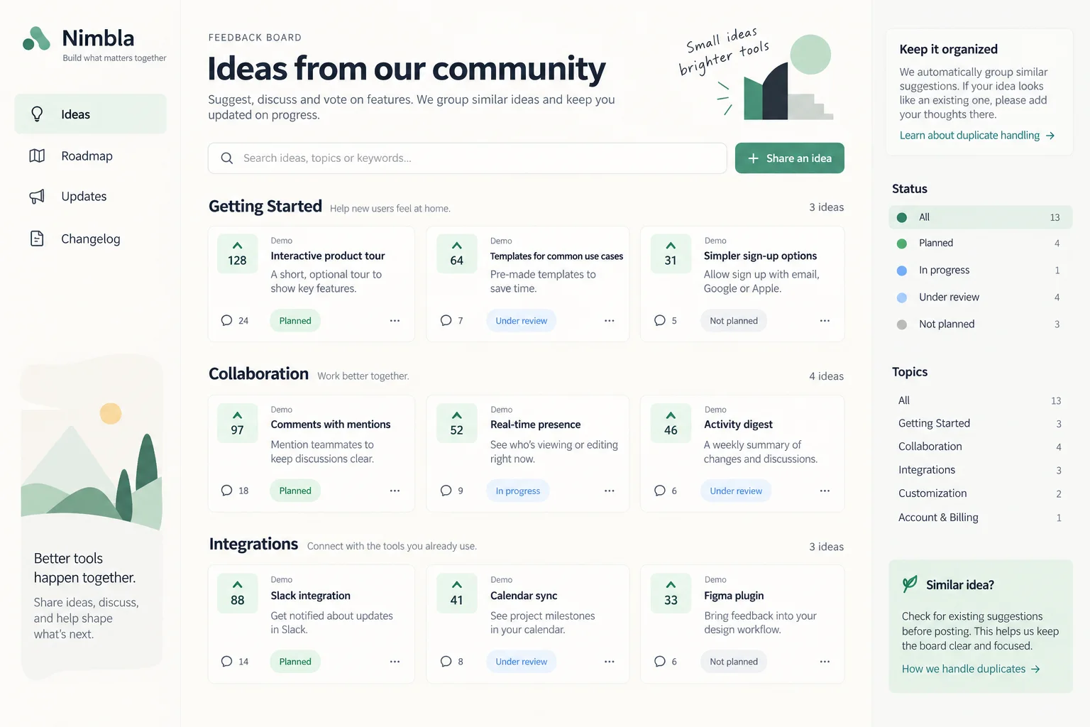 AI-generated visual concept for feedback and voting board