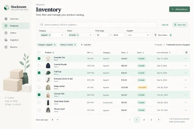 AI-generated visual concept for filterable data table