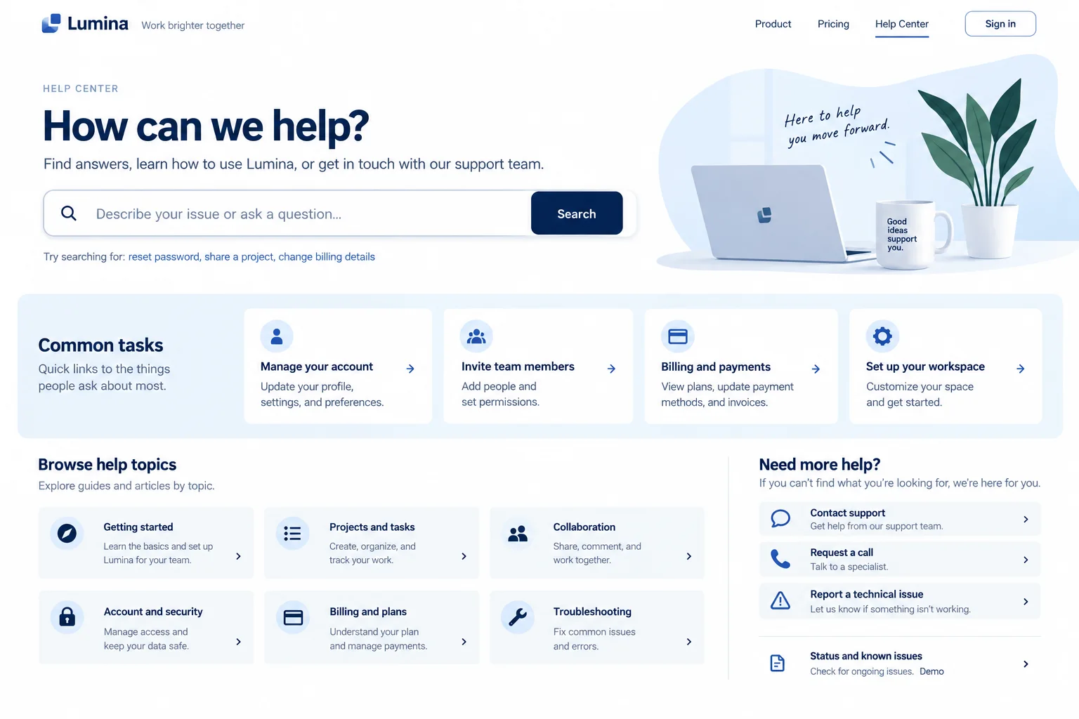 AI-generated visual concept for help center homepage