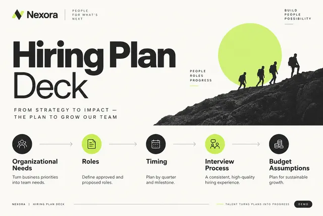 AI-generated visual concept for hiring plan deck
