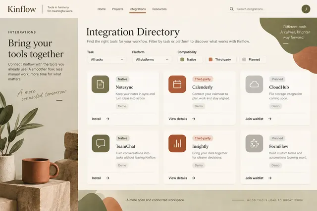 AI-generated visual concept for integration directory