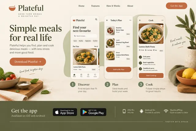 AI-generated visual concept for mobile app landing page