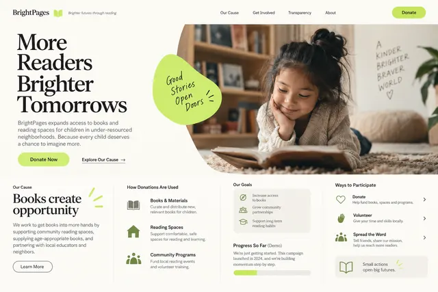 AI-generated visual concept for nonprofit campaign page