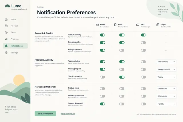 AI-generated visual concept for notification preferences