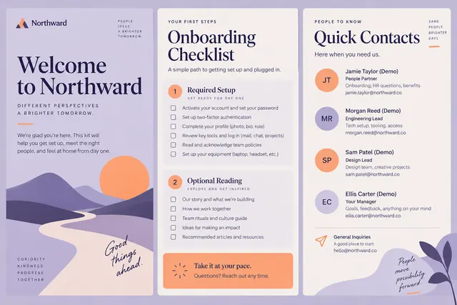 AI-generated visual concept for onboarding welcome kit