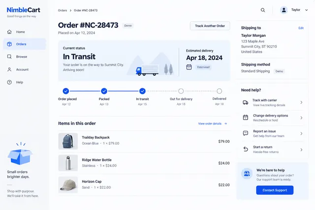 AI-generated visual concept for order tracking interface