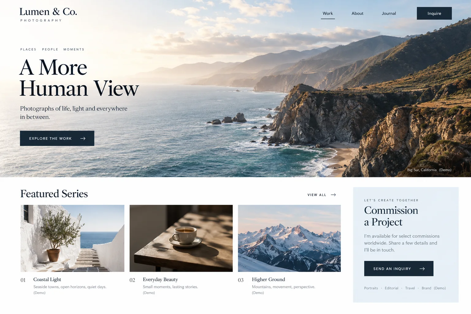 AI-generated visual concept for photographer portfolio