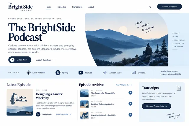 AI-generated visual concept for podcast homepage