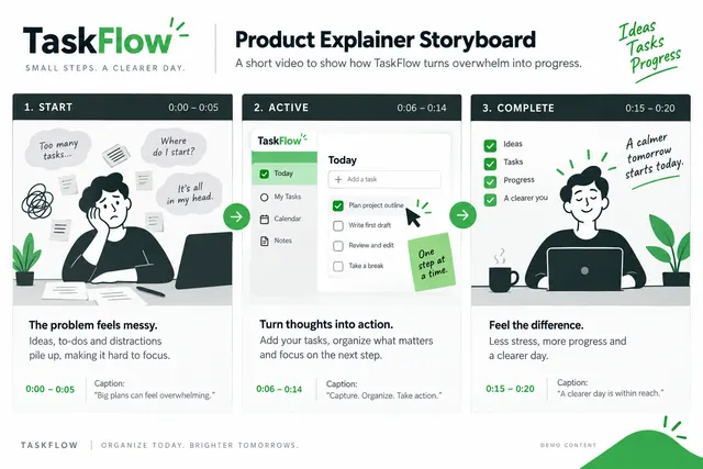 AI-generated visual concept for product explainer storyboard