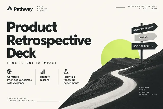 AI-generated visual concept for product retrospective deck