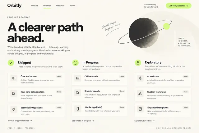 AI-generated visual concept for product roadmap page