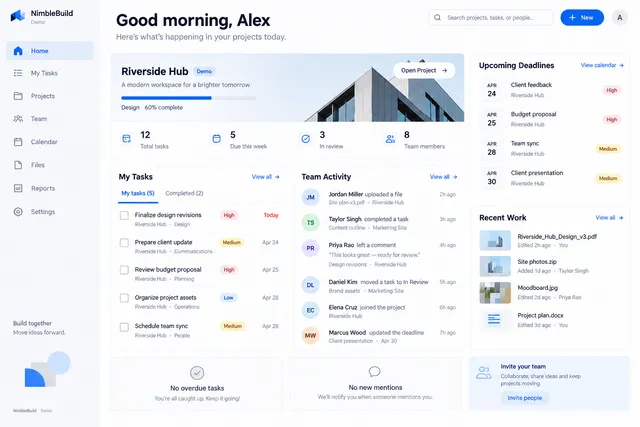 AI-generated visual concept for project workspace dashboard