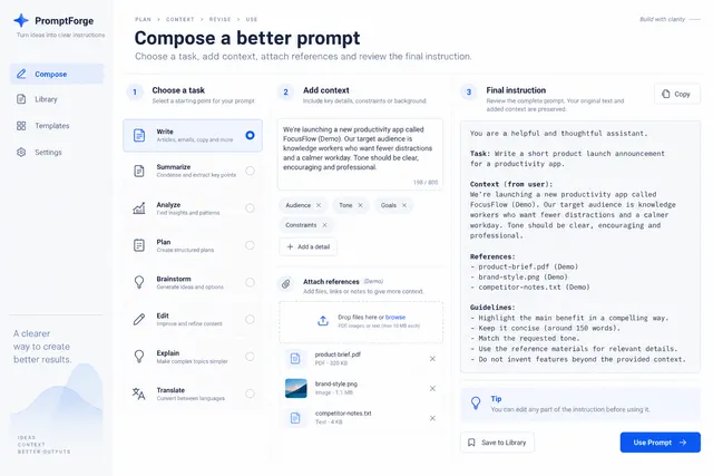 AI-generated visual concept for prompt composer interface