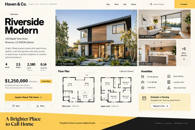 AI-generated visual concept for real estate listing page