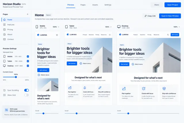 AI-generated visual concept for responsive preview tool