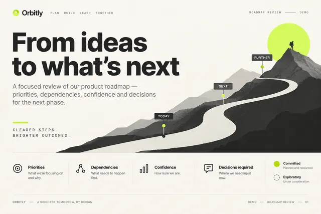 AI-generated visual concept for roadmap review deck