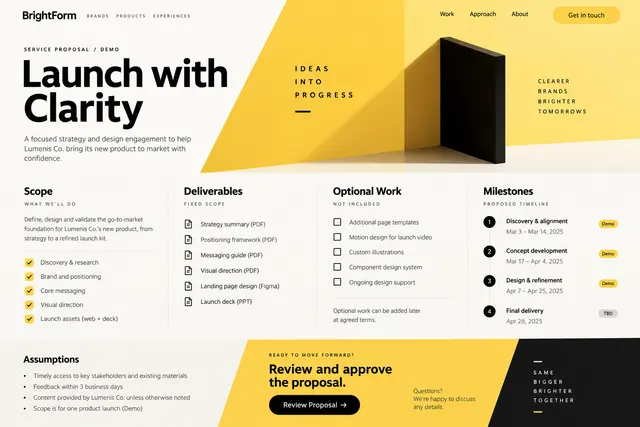 AI-generated visual concept for service proposal page