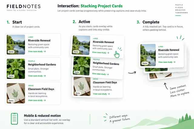 AI-generated visual concept for stacking project cards