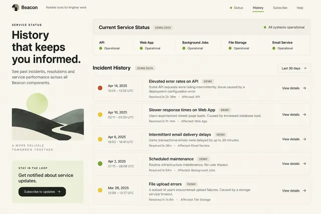AI-generated visual concept for service status history