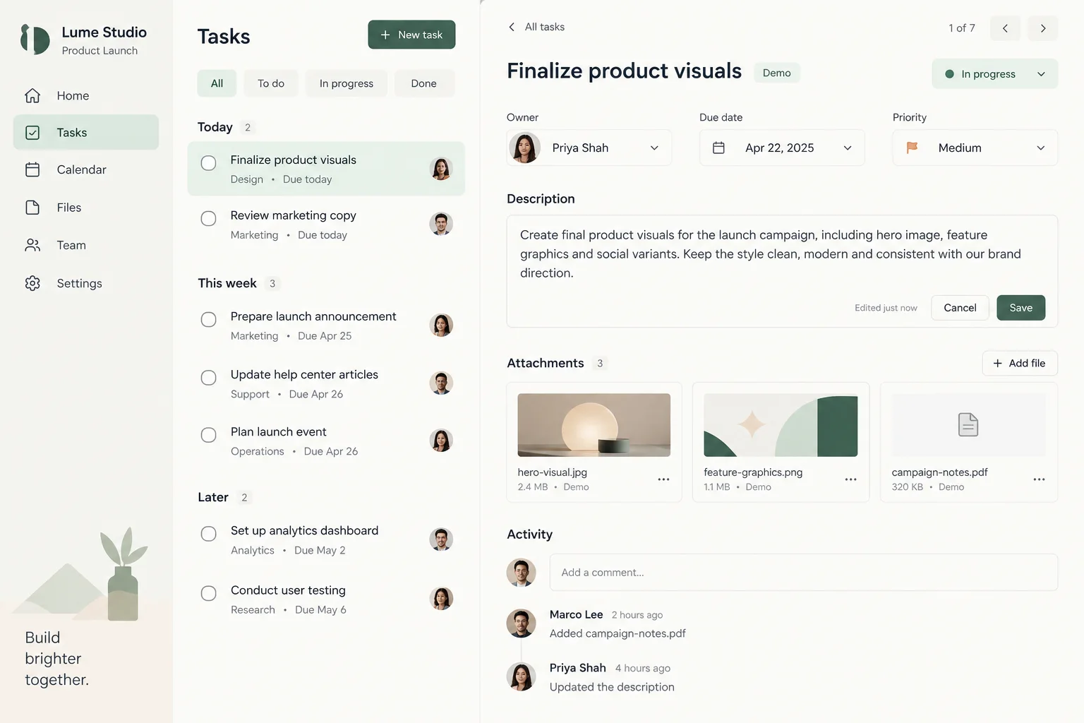 AI-generated visual concept for task detail panel