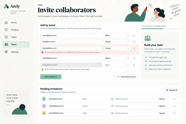 AI-generated visual concept for team invitation flow