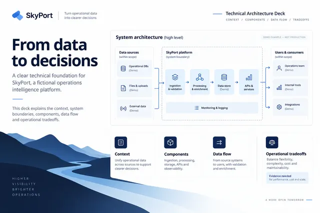 AI-generated visual concept for technical architecture deck