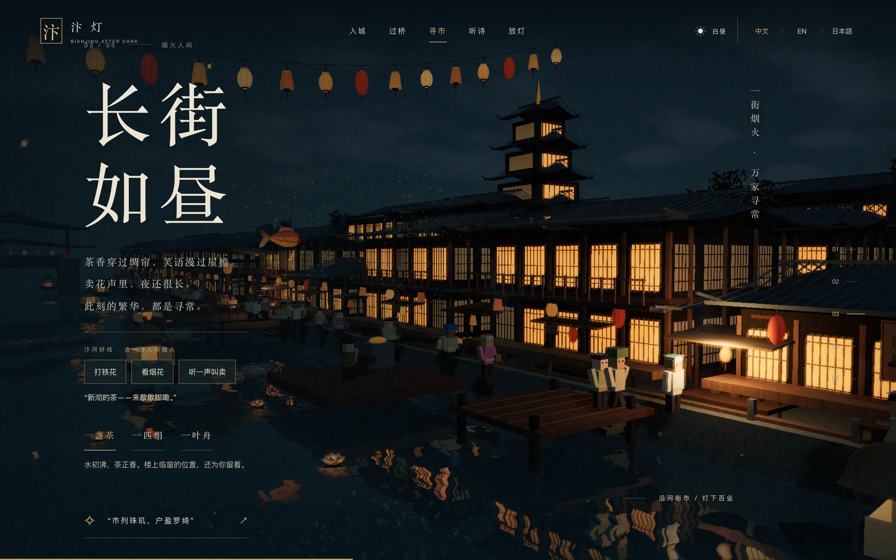 The market scene brings atmospheric controls and small everyday stories into one intact chapter view.